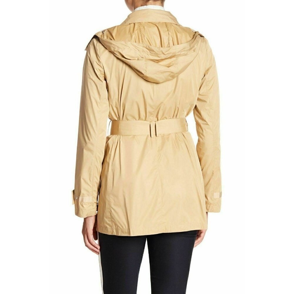 Cole Haan Womens Weather Resistant Belted Packable Raincoat Size L  - Picture 3 of 12